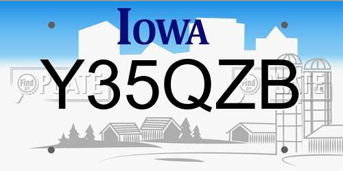 Y35QZB Iowa License Plate