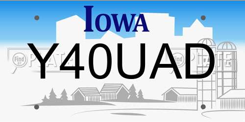 Y40UAD Iowa License Plate