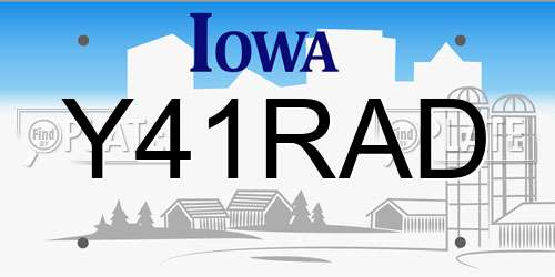Y41RAD Iowa License Plate