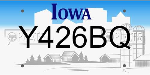 Y426BQ Iowa License Plate