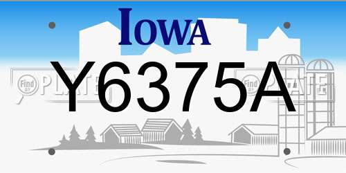 Y6375A Iowa License Plate