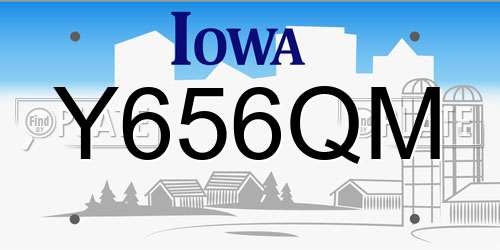 Y656QM Iowa License Plate