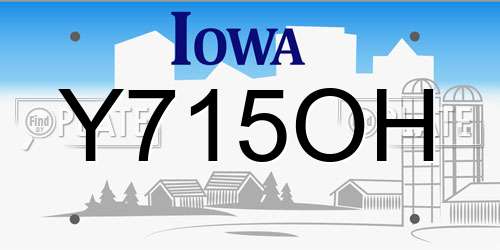 Y715OH Iowa License Plate