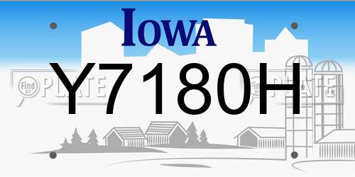 Y7180H Iowa License Plate