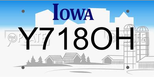 Y718OH Iowa License Plate