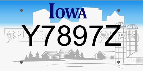 Y7897Z Iowa License Plate