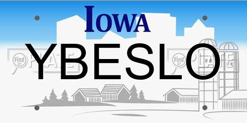 YBESLO Iowa License Plate