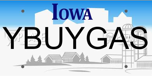 YBUYGAS Iowa License Plate
