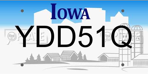 YDD51Q Iowa License Plate