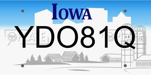 YDO81Q Iowa License Plate