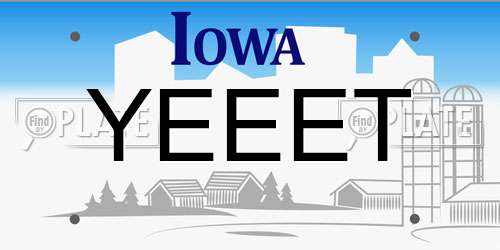 YEEET Iowa License Plate