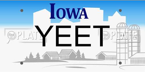YEET Iowa License Plate