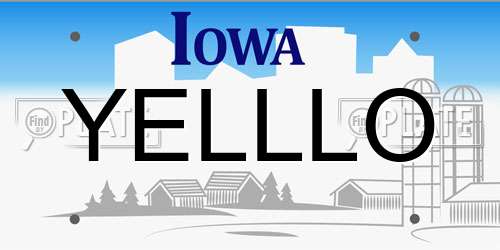 YELLLO Iowa License Plate