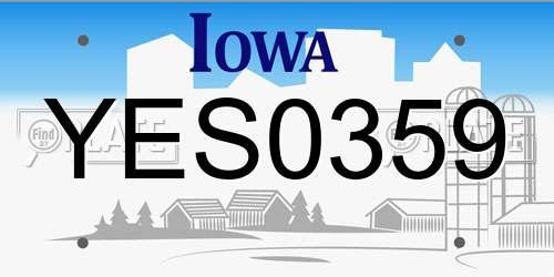 YES0359 Iowa License Plate