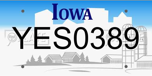 YES0389 Iowa License Plate