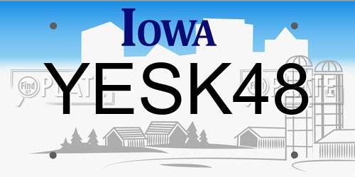 YESK48 Iowa License Plate