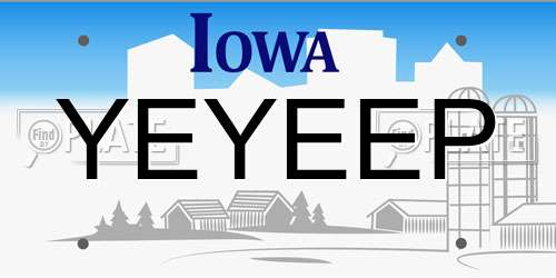 YEYEEP Iowa License Plate