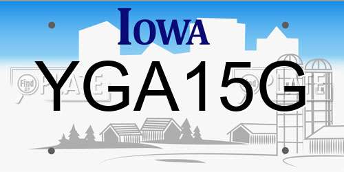 YGA15G Iowa License Plate