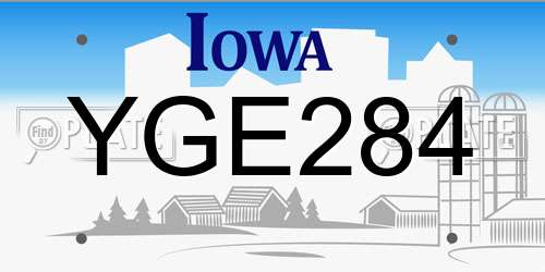 YGE284 Iowa License Plate
