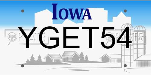 YGET54 Iowa License Plate