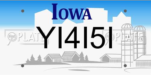 YI4I5I Iowa License Plate