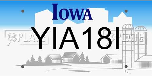 YIA18I Iowa License Plate