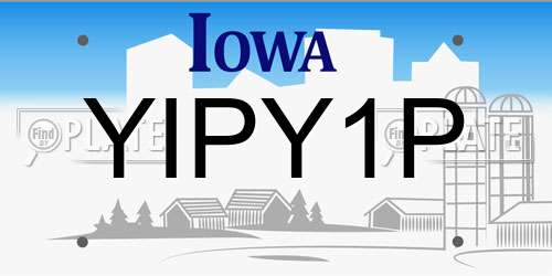 YIPY1P Iowa License Plate