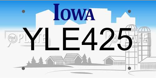 YLE425 Iowa License Plate