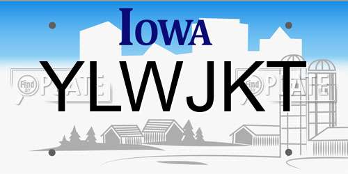 YLWJKT Iowa License Plate