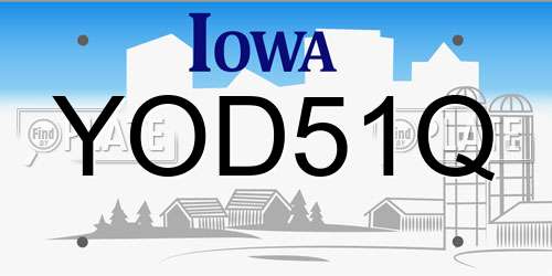 YOD51Q Iowa License Plate