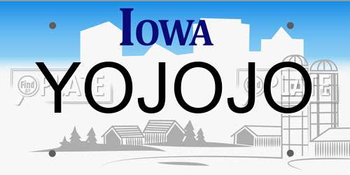 YOJOJO Iowa License Plate