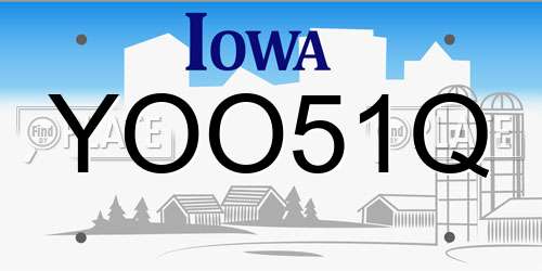 YOO51Q Iowa License Plate