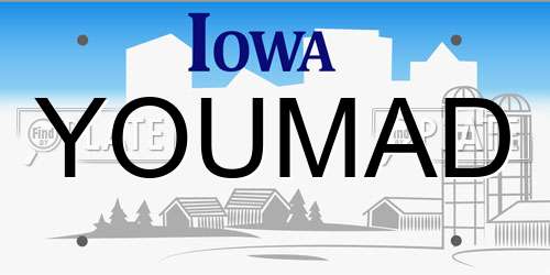 YOUMAD Iowa License Plate