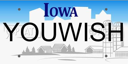 YOUWISH Iowa License Plate