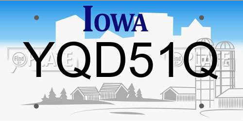 YQD51Q Iowa License Plate