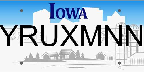 YRUXMNN Iowa License Plate