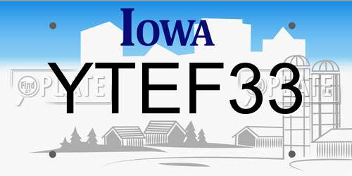 YTEF33 Iowa License Plate