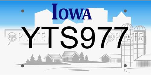 YTS977 Iowa License Plate