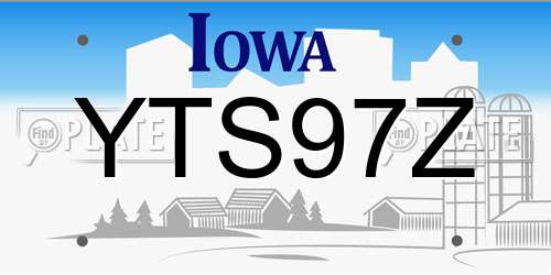 YTS97Z Iowa License Plate