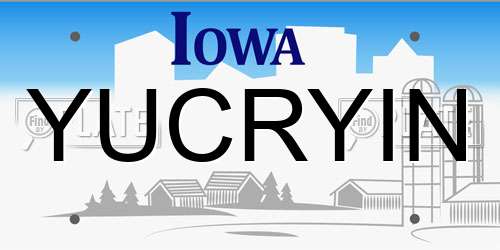 YUCRYIN Iowa License Plate