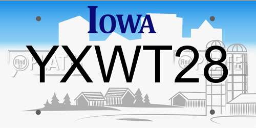 YXWT28 Iowa License Plate