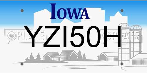 YZI50H Iowa License Plate