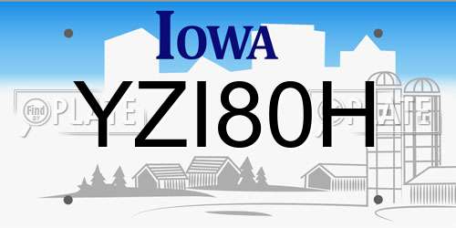 YZI80H Iowa License Plate
