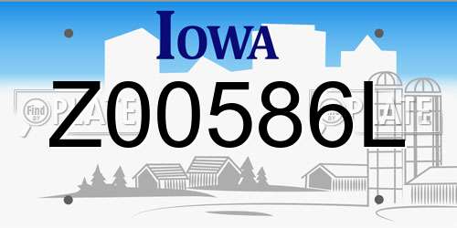 Z00586L Iowa License Plate