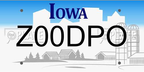 Z00DPO Iowa License Plate
