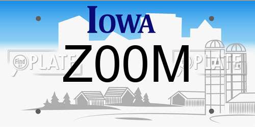 Z00M Iowa License Plate