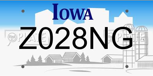 Z028NG Iowa License Plate