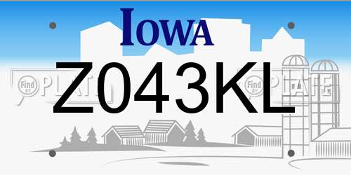 Z043KL Iowa License Plate