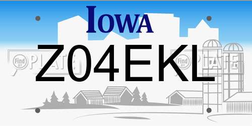 Z04EKL Iowa License Plate