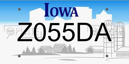 Z055DA Iowa License Plate